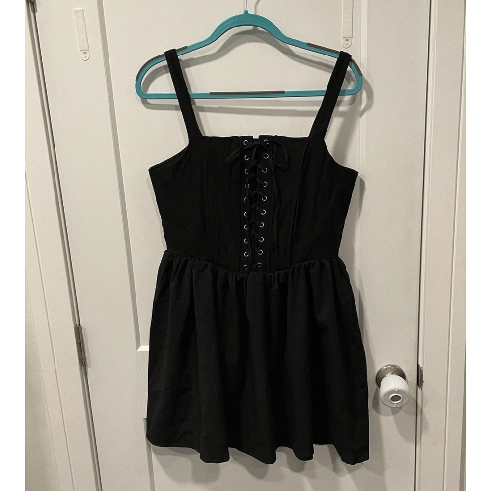 Disturbia Miranda Mini Corset Dress Black Size 10 US NWOT Goth Women’s - Picture 4 of 8